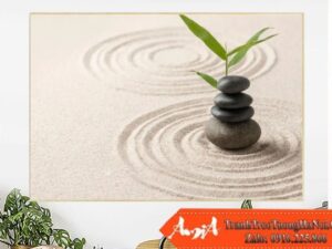 Tranh treo tường Spa chồng đá zen trên nền cát AmiA 0704172024