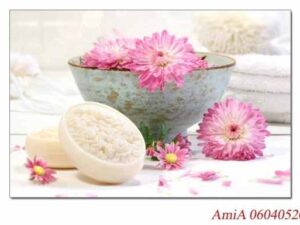 Tranh treo tường Spa muối tắm và hoa đẹp AmiA 0604052024